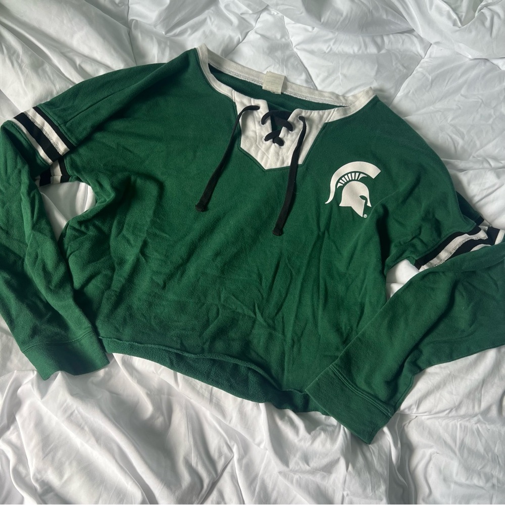 Victoria Secret Pink Michigan State Jersey Sweater
Size: L